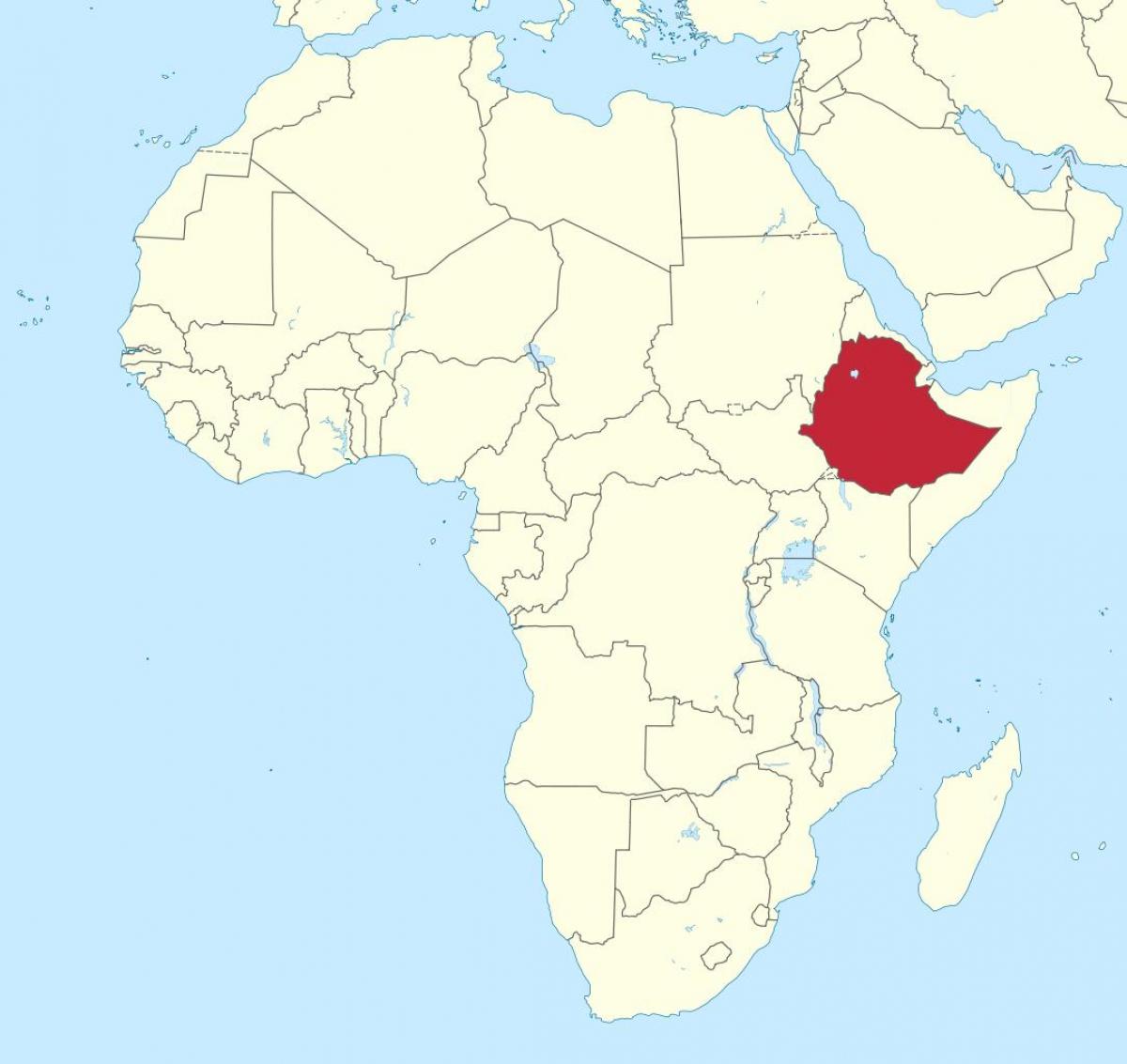 mappa di africa mostrando Etiopia
