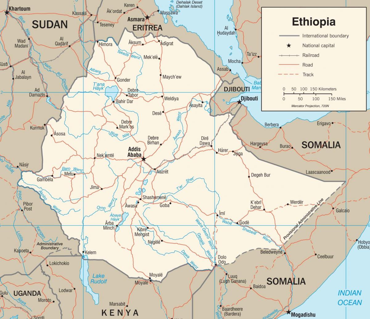 nuovo Etiopia mappa