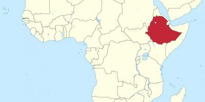 Mappa di africa mostrando Etiopia