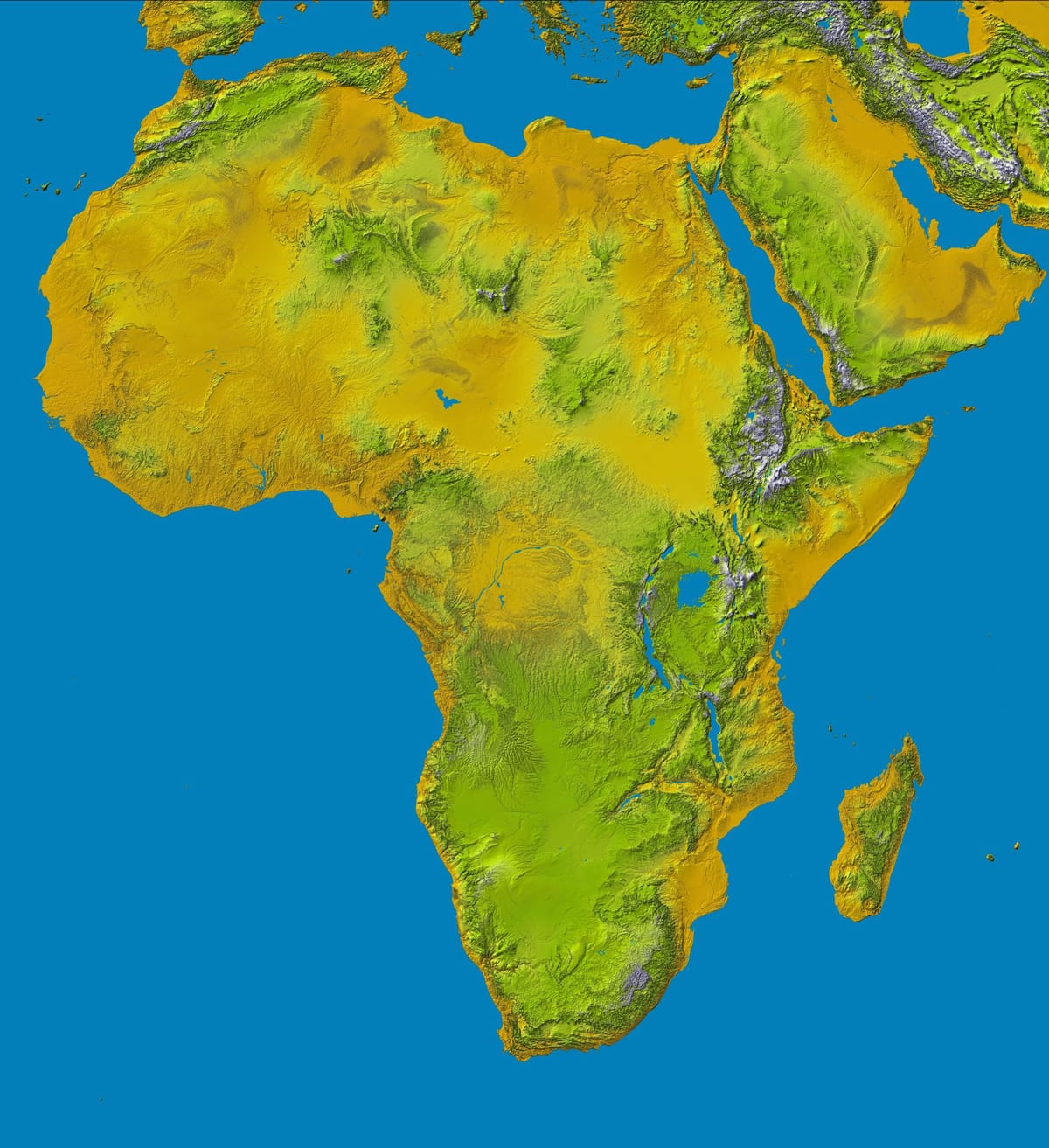 mappa di altipiani Etiopici nel mondo
