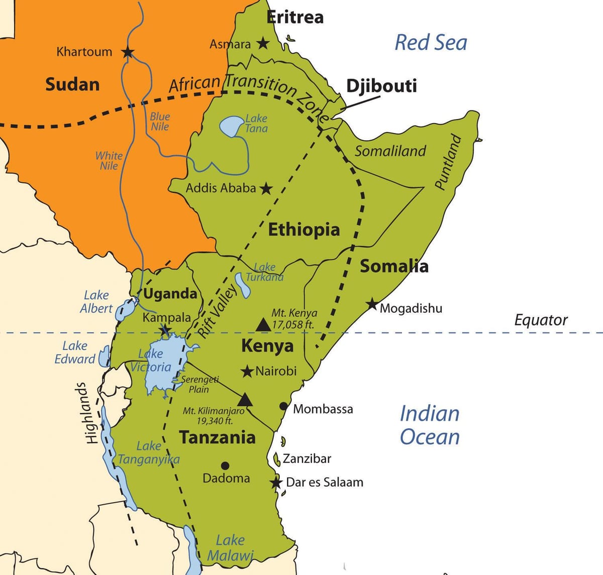 mappa di Birr altopiano africa