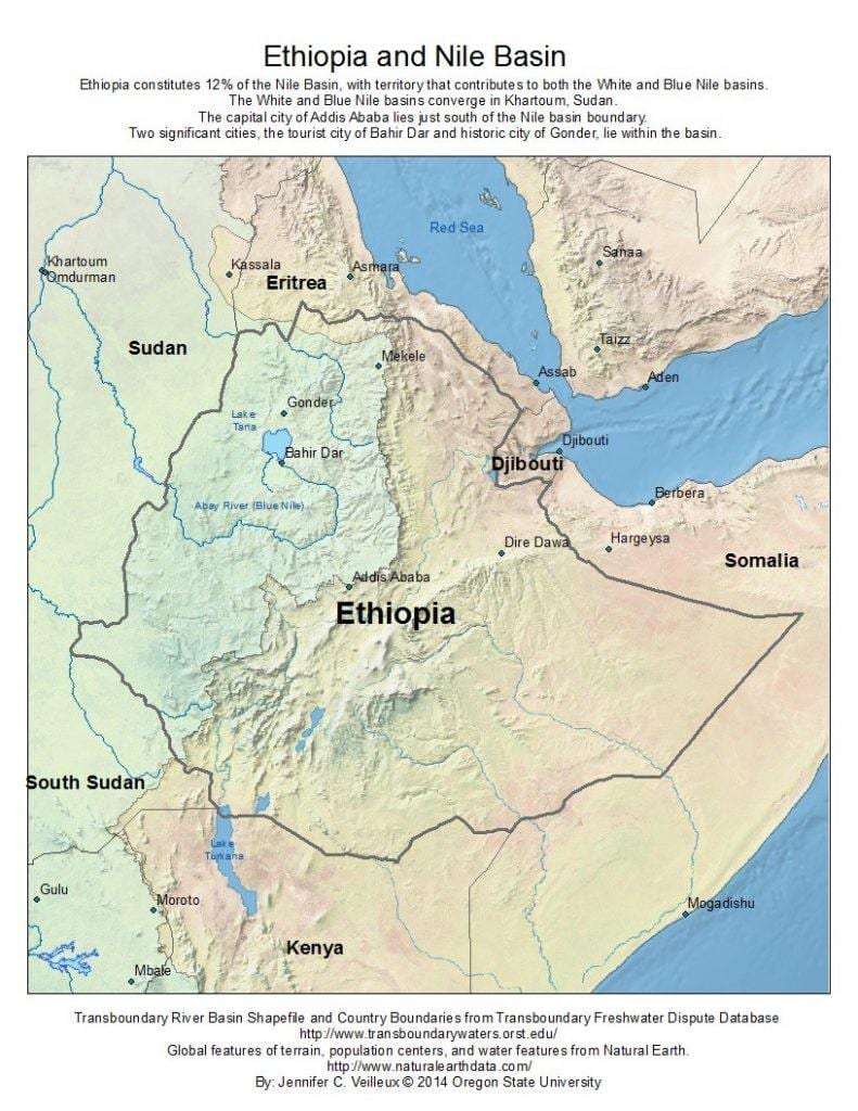 Birr altopiano sulla mappa