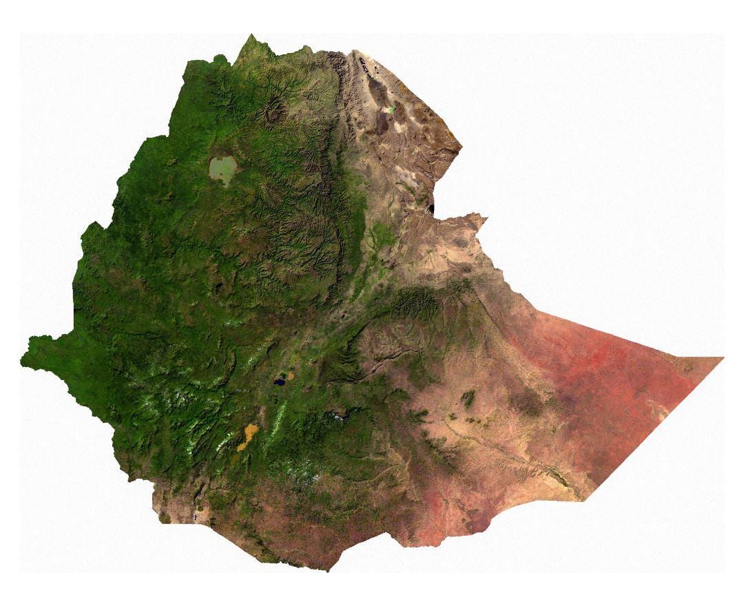 Etiopia mappa satellitare