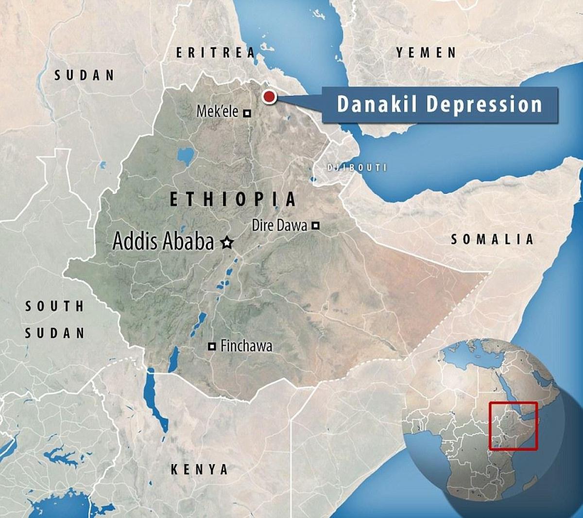 depressione di danakil Etiopia mappa