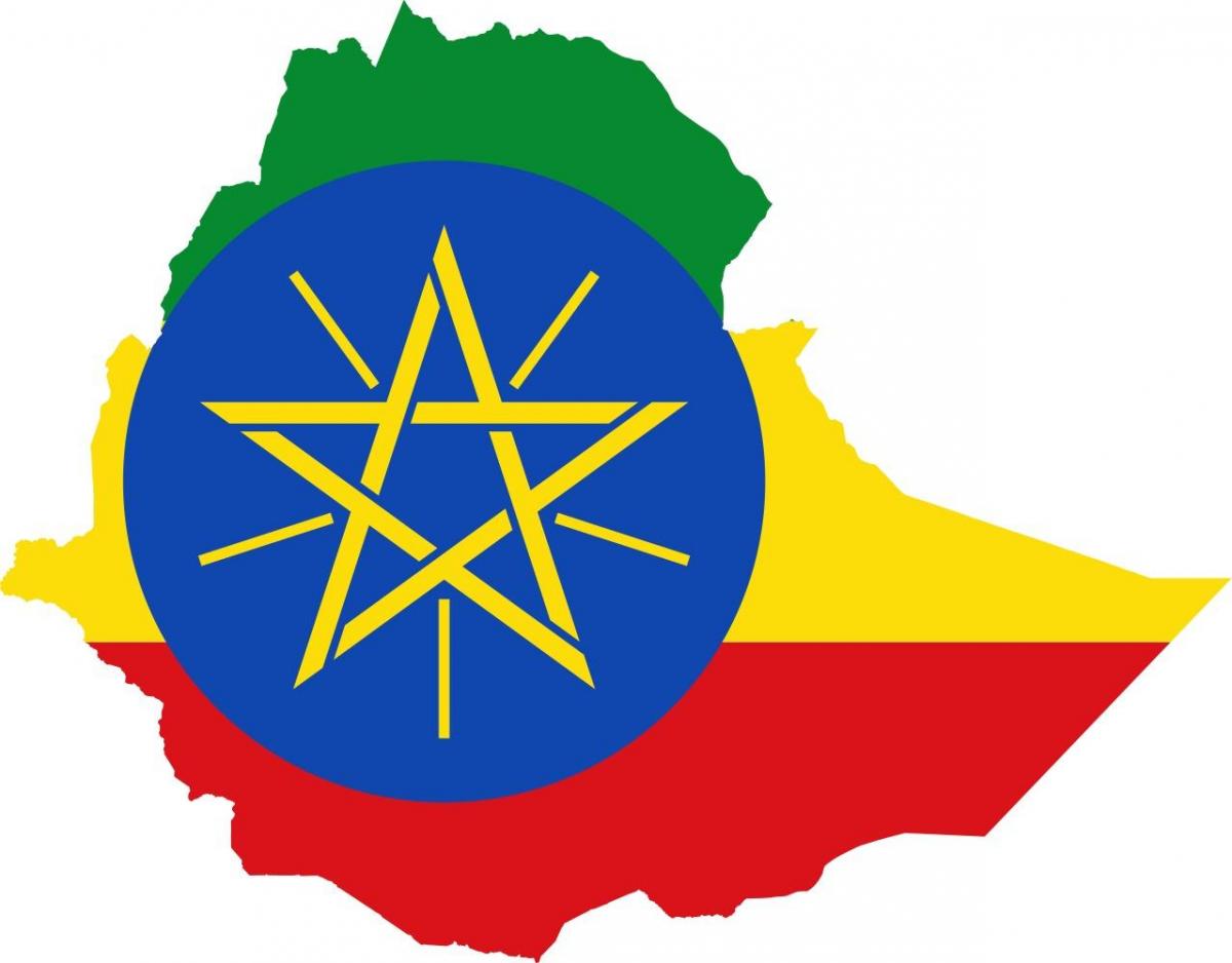 mappa di Etiopia bandiera