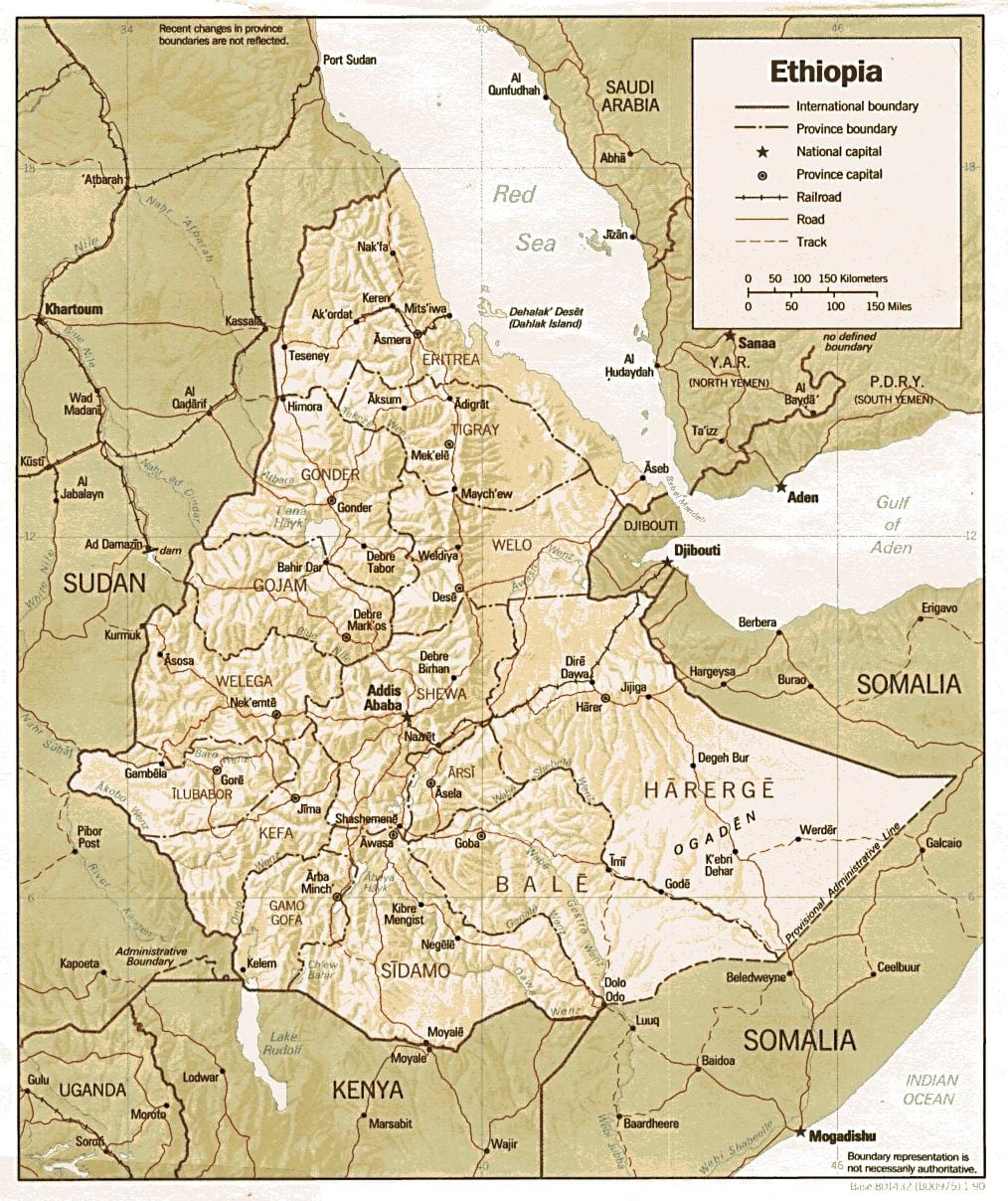 mappa di Etiopia mappa vecchia