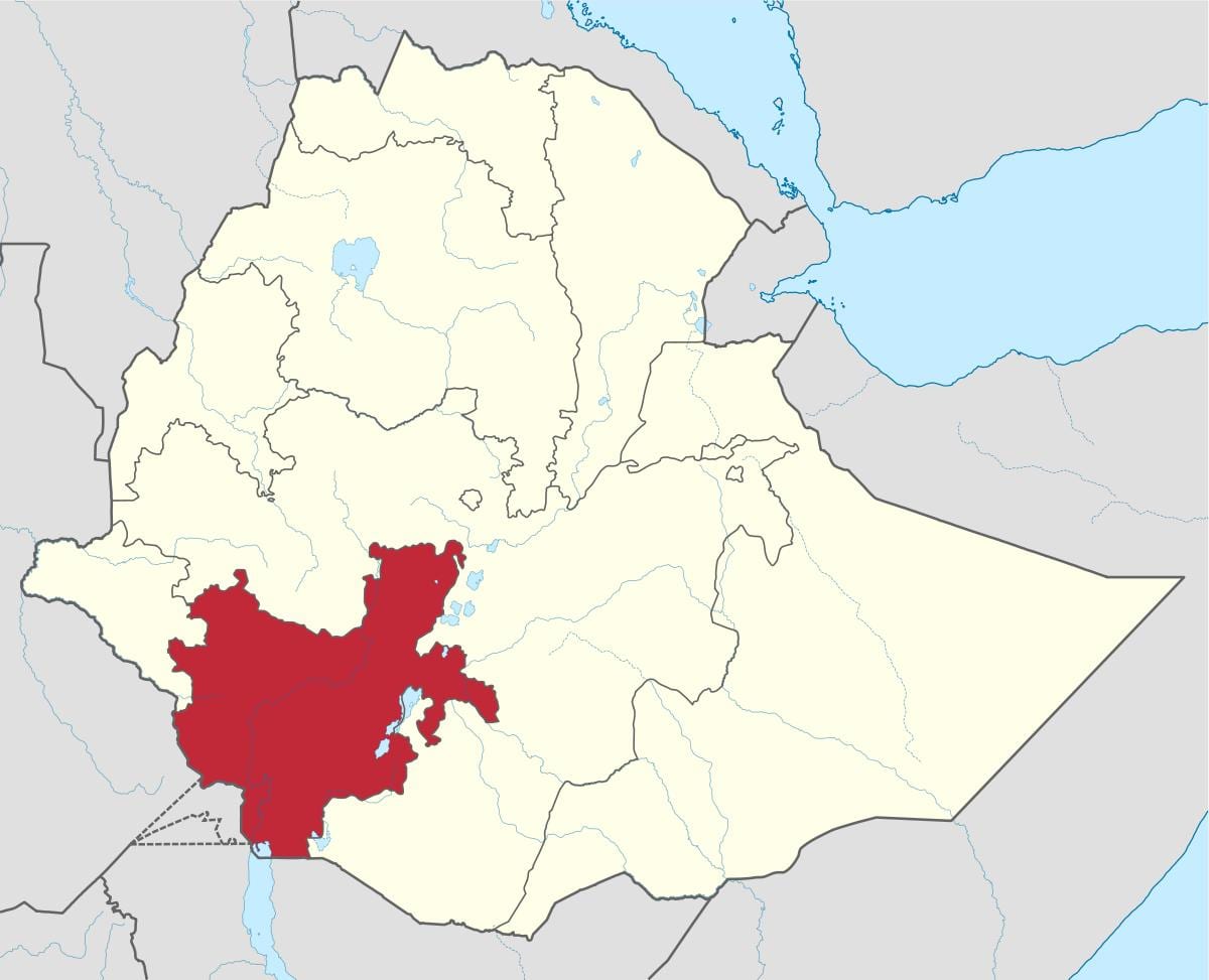 mappa dell'Etiopia meridionale