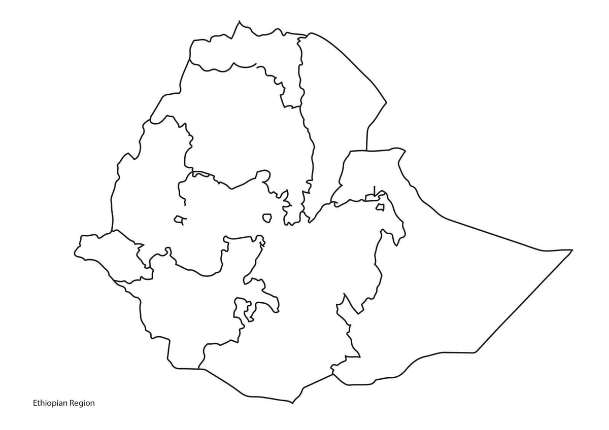 mappa vuota di Etiopia