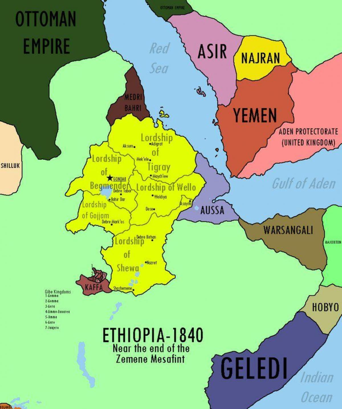 mappa dell'impero Etiopico