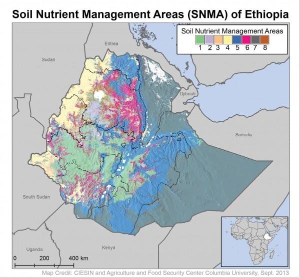 mappa di mappa del suolo dell'Etiopia
