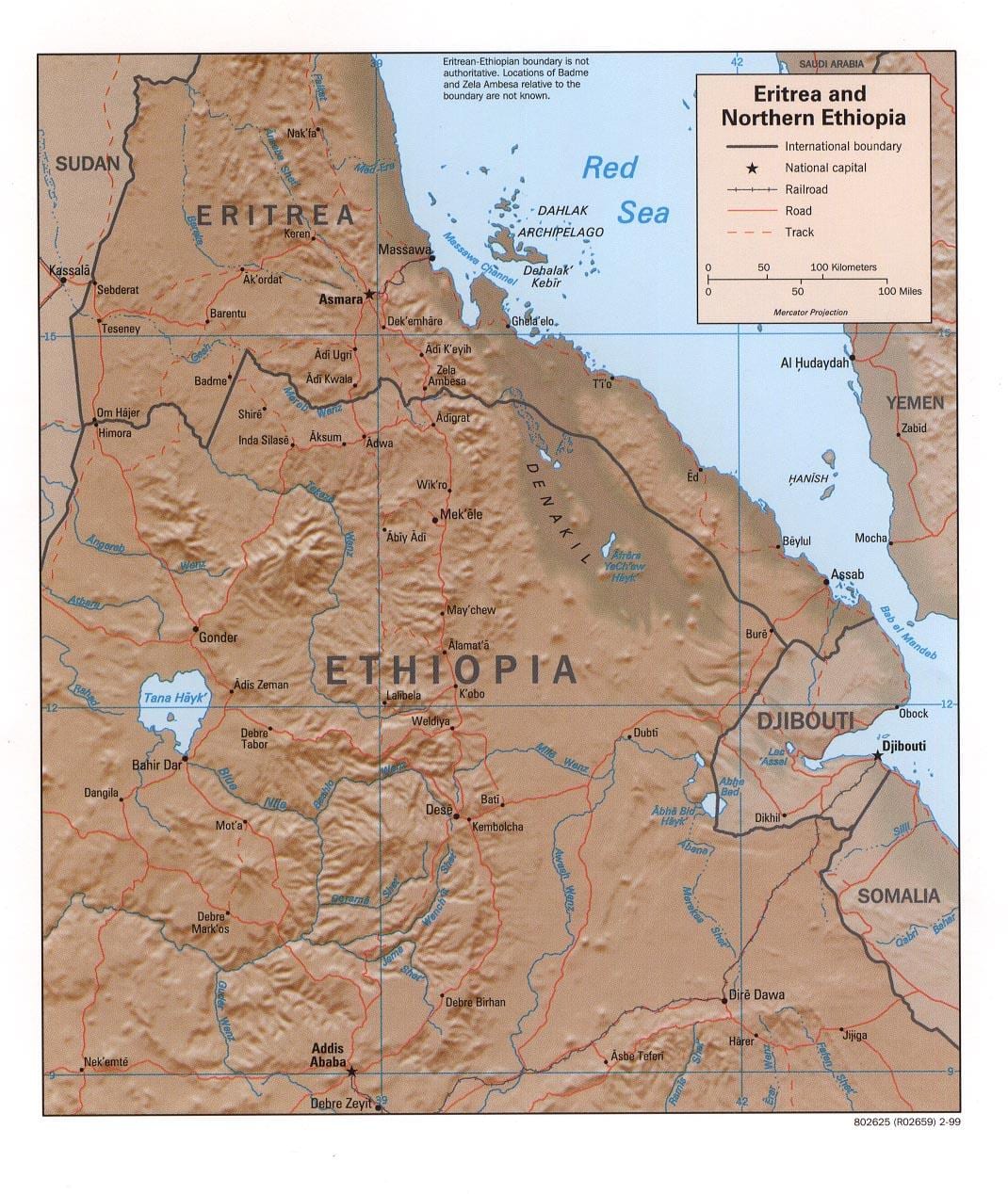 mappa del nord Etiopia