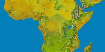 Mappa di altipiani Etiopici nel mondo