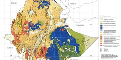 Mappa di mappa geologica dell'Etiopia