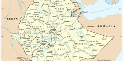 Mappa corrente dell'Etiopia