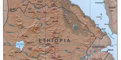 Mappa di Etiopia del nord