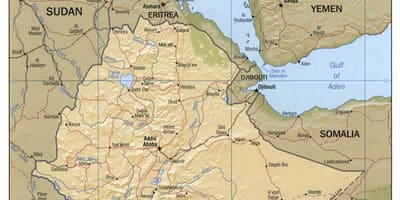 Mappa di Etiopia mappa 1980