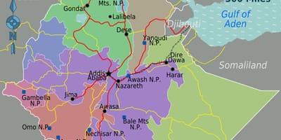 Etiopia attrazioni turistiche mappa