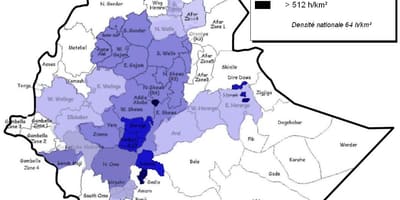Etiopia densità di popolazione mappa