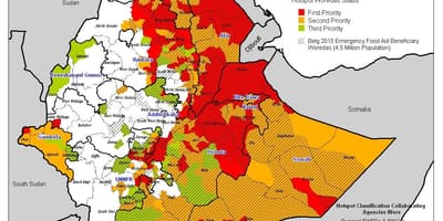 Mappa di siccità in Etiopia