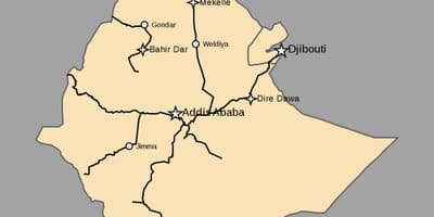 Mappa di Etiopia treno