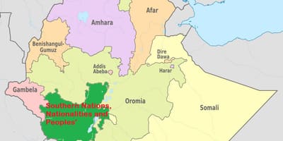 Mappa di snnpr Etiopia