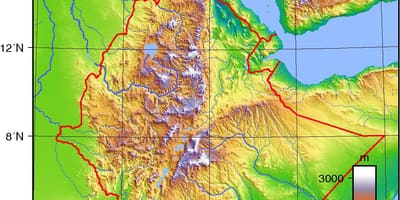 Etiopia mappa topografica
