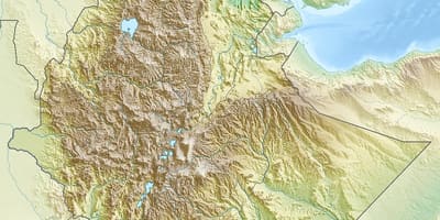Mappa di montagne Etiopiche